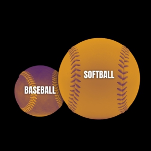 Ein Softball ist fast doppel so groß wie ein Baseball.